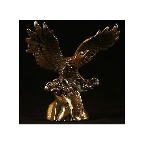 Vintage Collection Handmade Old BRASS Vivid Eagle Statue Art Statue tools wedding Decoration Brass BRASS