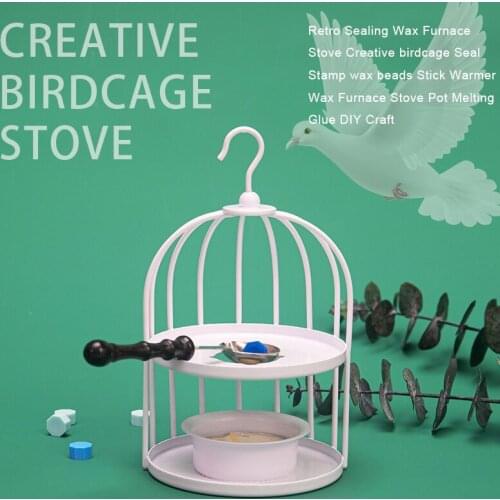 Retro Sealing Wax Furnace Stove Creative birdcage Seal Stamp wax beads Stick Warmer Wax Furnace Stove Pot Melting Glue DIY Craft