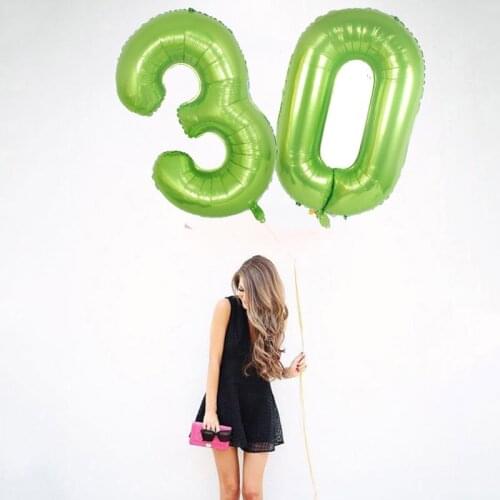 40inch Green Foil Number Balloon Big Birthday Digit Balloons Kids Adult Birthday Party Decor Wedding Anniversary Party Supplies