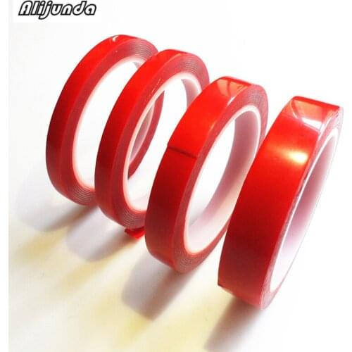 ZYBAISHUN 3 m red double-sided adhesive tape High strength Acrylic gel transparent no traces Stickers for auto interior fixed