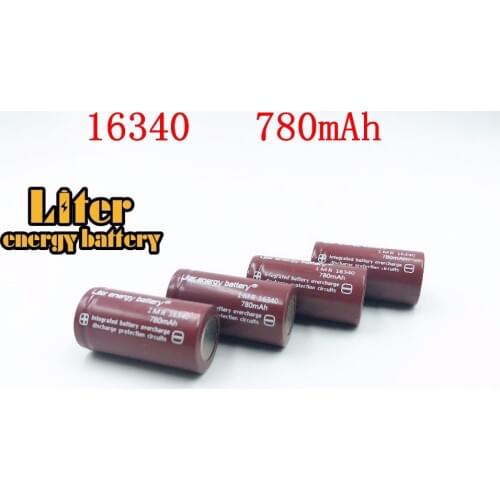 20pcs Liter energy battery RCR 123 16340 780mAh 3.7V Li-ion Rechargeable Battery Lithium Batteries with Retail Package