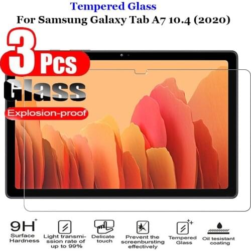 3Pcs 9H Tempered Glass For Samsung Galaxy Tab A7 10.4 2020 Tablet Screen Protector For Samsung SM-T500 T505 T507 Glass Film