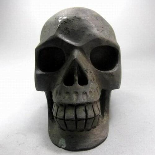 478g/76mm Fine Pyrite Skull Handmade Stone Carving - crystals and stones healing Mineral specimen Home Decor XX0313/00M