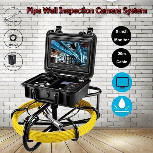 9" TFT LCD Screen 20m Pipe Wall Inspection Camera System IP68 Waterproof 23mm Underwater Industrial Endoscope Camera