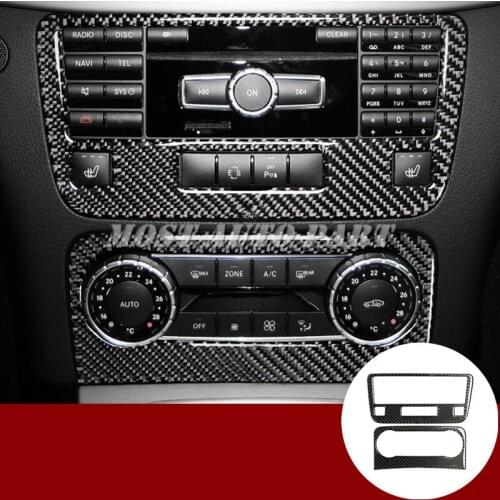 Carbon Fiber Centre Console CD & AC Panel Trim Cover For Benz GLK X204 2013-2015 Car accesories interior Car decoration