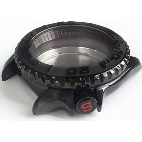 Case Stainless Steel automatic diving watch case mineral glass rotating bezel Crown Chapter Ring Diving Fo Skx007 Skx009