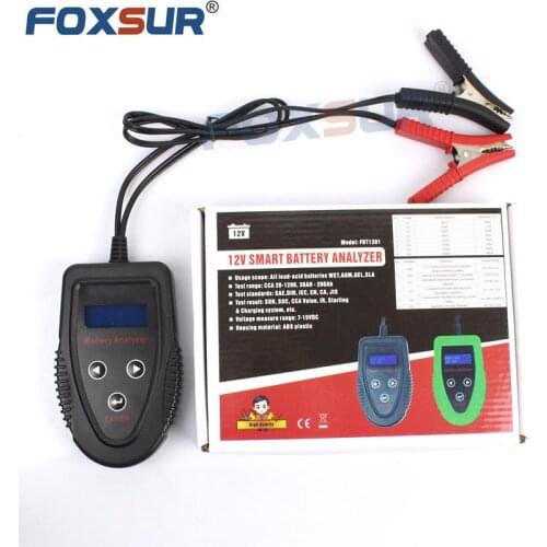 FOXSUR 12V Automotive Digital Car Battery Tester Cranking System Tester Professional CCA IR Charging System Tester