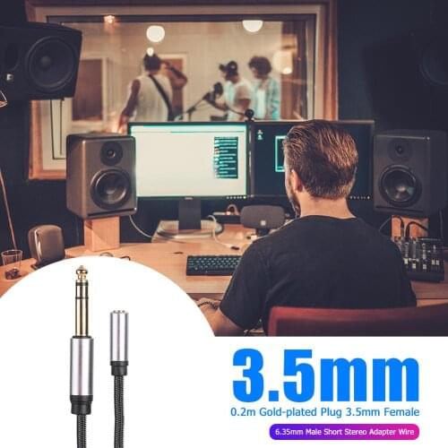6.35mm Male to 3.5mm Female Plug All Copper Conductor Double Shielded Wire Jack Stereo Hifi Mic Audio Extension Cable Wire