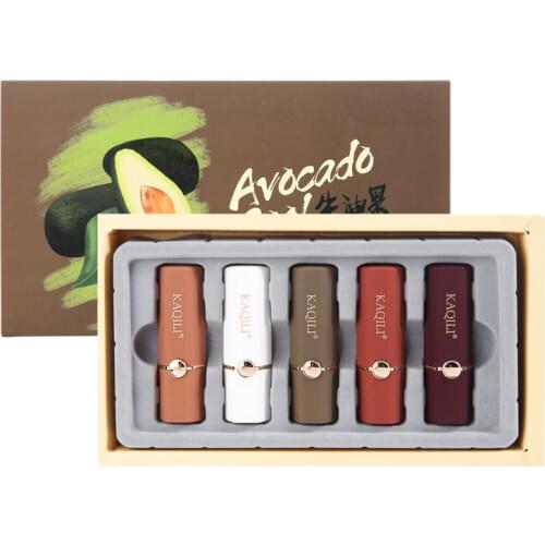 KAQILI 5 PCS Moisturizing Cosmetic Matte Lipstick Lip Glaze Waterproof Non-stick Cup Lipstick Set Makeup Lady Lipstick Set Gift