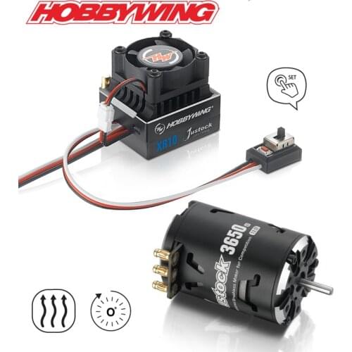 FATJAY HobbyWing XeRun JUSTOCK 3650 SD G2.1 brushless sensored motor with XeRun XR10 G3 Justock 60A ESC combo for cars