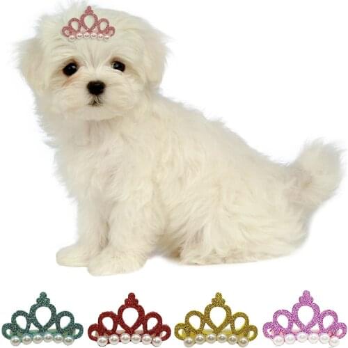 Beautiful Pet Accessories Durable Dogs Hair Clip Dog Headwear Crown Shaped Hairpins for Puppy Cat Portable Pet Supplies