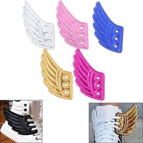 Colorful PU Shoe Accessories Bats Glitter Black Angel Shoe Wings Ornament Show Halloween Party Fun Skate Shoes DIY Decorations
