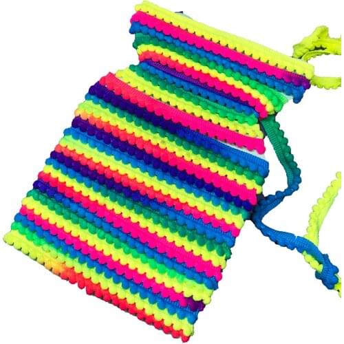 50yard Colored Segment Dyed Wool Pompom Lace Fabric Ribbon Flannel Perennial Cash Payment Curtain Hat Skirt Dress Accessories