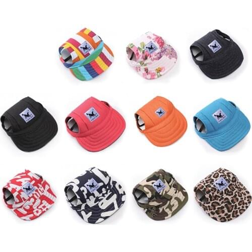 Puppy Dog Summer shade Caps Small Dog Baseball Visor Hat Outdoor Accessories Sun Bonnet Cap Pets Summer Print Cap Pet supplies
