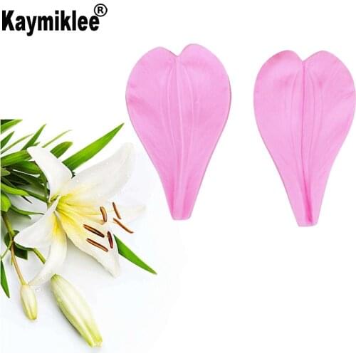 M981 Lily Flower Veiners Silicone Molds Fondant Sugarcraft Gumpaste Resin Clay Water Paper Art Flower Cake Decorating Tools