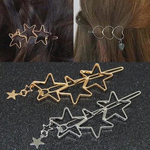 Fashion Hollow Hair Clips for Girls Metal Hairpins Geometric Alloy Hairgrip Barrette Hair Styling Accessories