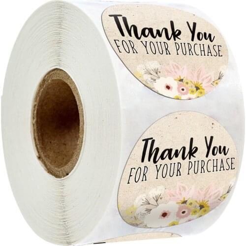 500Pcs Cute Thank You For Your Purchase Sticker Seal Label My Small Business Handmade Package stationery sticker Gift Scrapbook