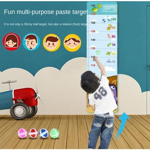 Height Measure Wall Stickers For Baby Boys 3 Year Outdoor Game Toy For Kids 2 To 4 Year Sticky Ball Children Growth Chart Indoor