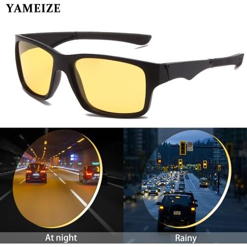 YAMEIZE Driver Night Vision Goggles Men Polarized Sunglasses Women Anti Glare Car Driving Glasses Yellow Lens Eyeglasses UV400