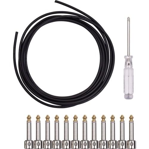 Professional Solderless Patch Cable Kit DIY Guitar Pedal Board Cable Cord Wire Custom Length Including 10 Solder Free Plugs