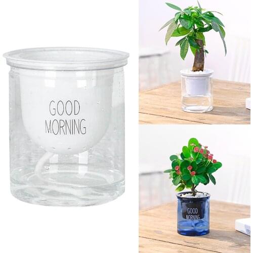 1PCS Transparent Plant Flower Pot Garden Balcony Household Items Soil Culture Hydroponic Flower Pot Plastic Planting Box