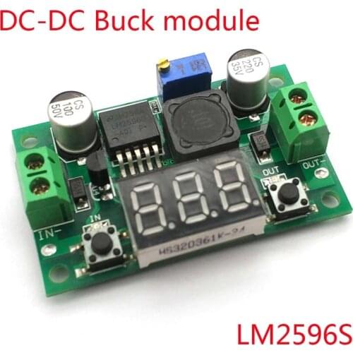 Cheap LM2596S LM2596 DC 4.0~40 to 1.3-37V Adjustable Step-Down Power Module + LED Voltmeter DC-DC module