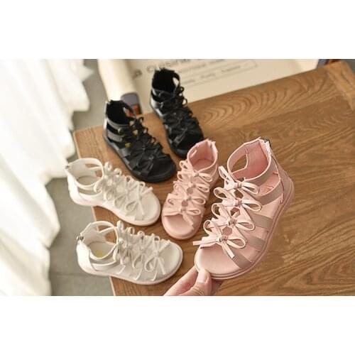 Girls sandals soft leather Roman shoes Korean childrens princess shoes summer new baby sandals tide