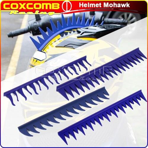 Blue Helmet Mohawk Rubber Shark Spike Saw Warhawk Dirt Bike BMX ATV Motocross Casco Blade Fire Hawk Decoration Sticker