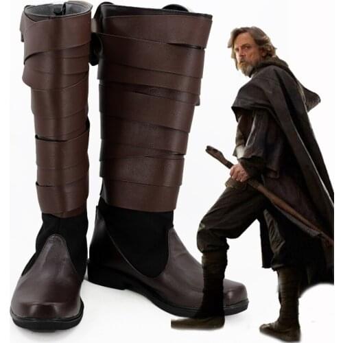 Skywalker Luke Cosplay Costume Boots Shoes Custom Made For Adult Men Women Halloween Shoes EU Size