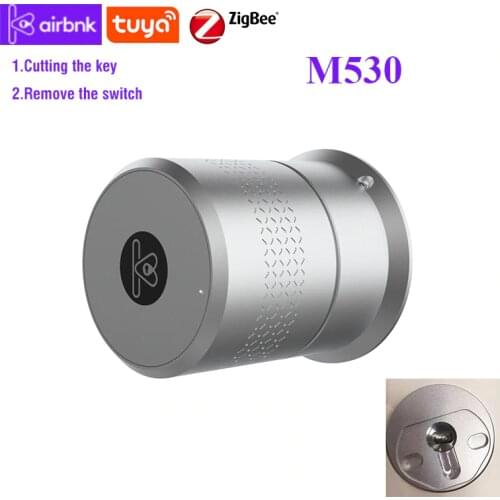 Airbnk M530 TUYA Smart Lock Fingerprint Smart Home Remote ControlWifi Wireless IsralLock Original Cylinder cut key/remove switch
