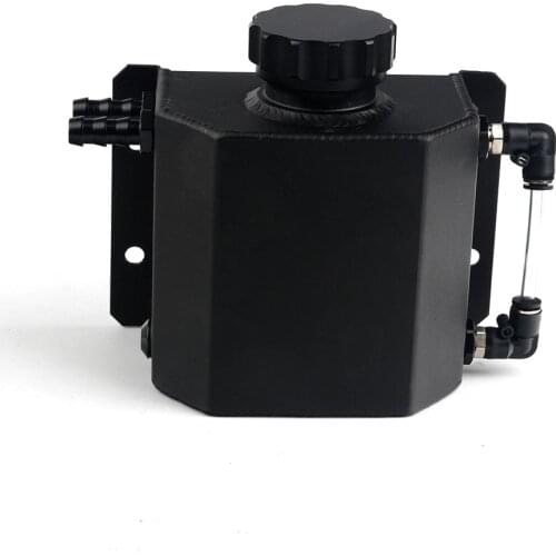 Universal 1L Aluminum Car Oil Catch Can Automobiles Vehicle Oil Tank Reservoir + Drain Plug ID 37mm Oil Catch Can Breather Tank