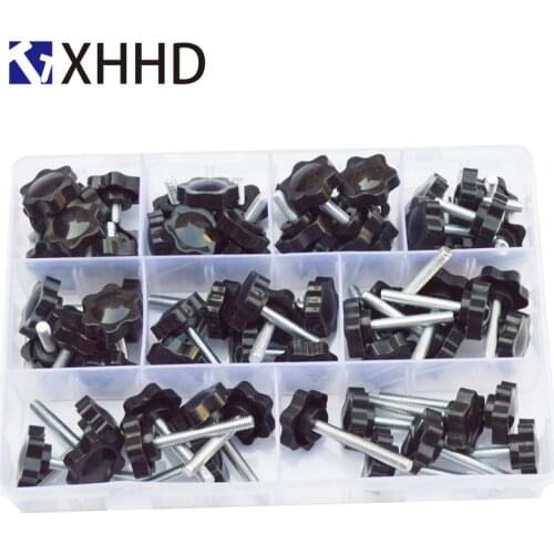 Star Hex Shaped Head Clamping Screw Metric Bolts Knob Plastic Carbon Steel Galvanization Hardware Sae Assortment Kit Set M5