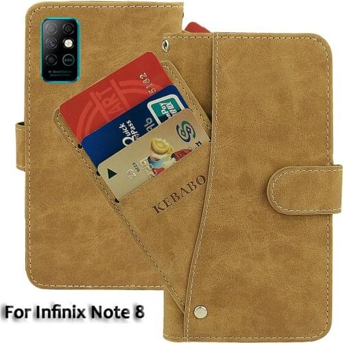 Vintage Leather Wallet Infinix Note 8 Case 6.95" Flip Luxury Card Slots Cover Magnet Phone Protective Cases Bags