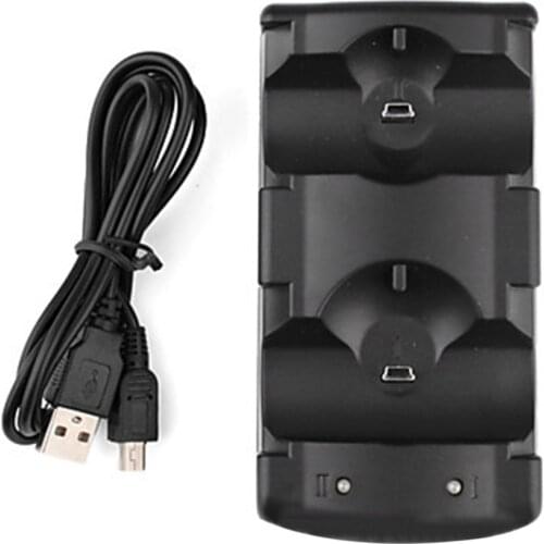Dual Chargers USB Dual Charging Powered Base Charger for PS 3 Controller and Move Navigation Handle Double Charger