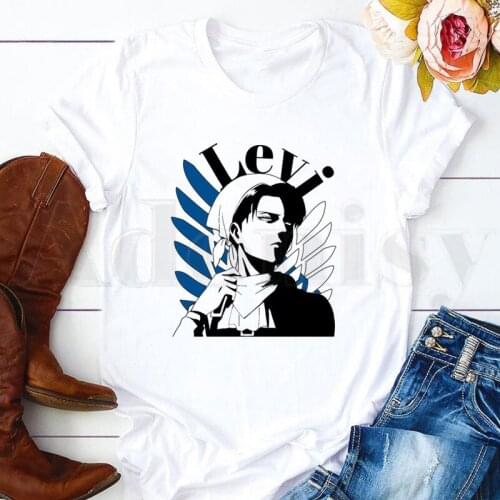 Womens T-shirt Short Sleeve Female Tops Tees Harajuku Vintage Attack On Titan Shingeki no Kyojin Anime Manga T Shirts