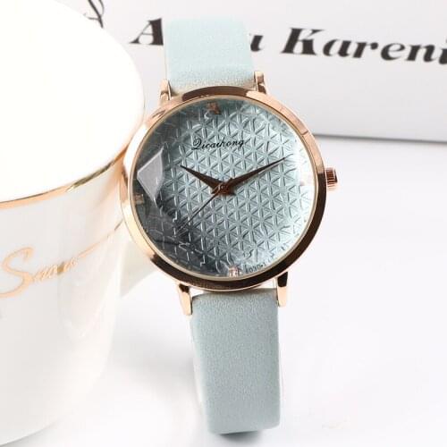 2019 Top Brand Fashion Women Bracelet Watch Contracted Leather Blue Crystal WristWatches Women Dress Ladies Quartz Clock