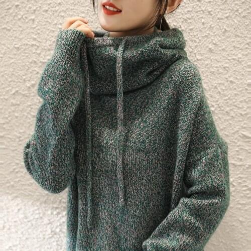 Womens autumn and winter new style 100% wool sweater pure color knitted pullover cashmere sweater FRSECAG brand soft and comfor