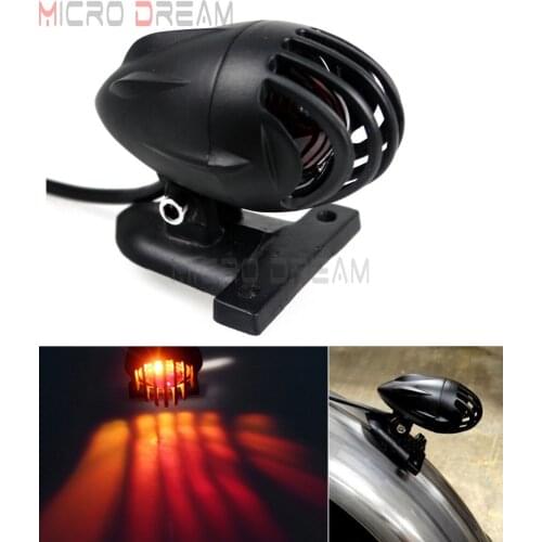 1x Old School Motorcycle Grille Taillight 12v Rear Bird Cage Brake Roadster Tail Lamps For Harley Chopper Cruiser CB250 CB550