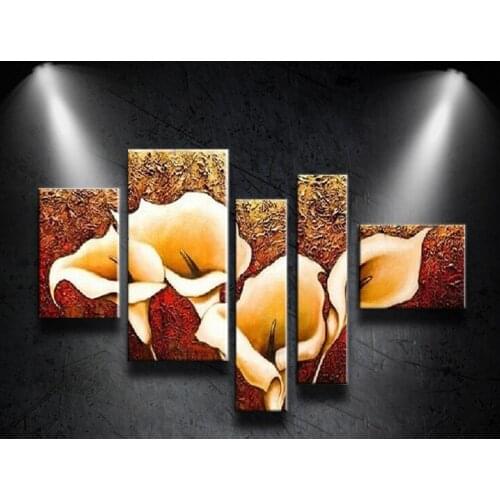 100%Hand-painted Modern Thick Texture Canvas Abstract Flowers Oil Painting Art Wall Scenery For office Decoration No Frame