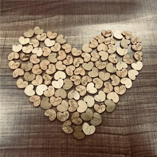 100 Pieces Rustic Wooden Love Heart Wedding Table Scatter Decoration Craft Accessories Home Party Decor Decoration Crafts DIY