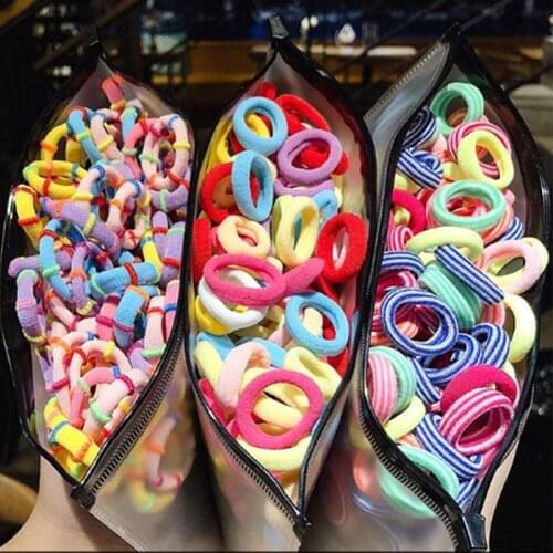 100pcs/Set Girls 2.8CM Colorful Small Elastic Hair Bands Children Ponytail Holder Scrunchies Headband Kids Hair Accessories