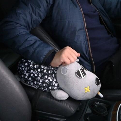 1XCF Cute Cartoon Car Tissue Box Creative Lovely Dog Pig Cow Short Plush Tissue Box Holder for Car Armrest Seat Tissue Box