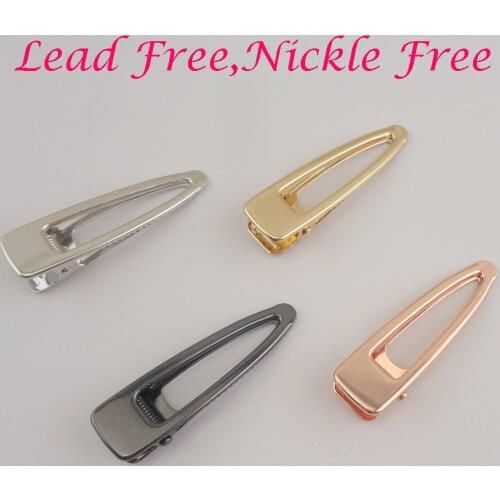 20PCS 5.5CM Golden filigree Tear Drop Metal Alligator Clips Opened triangle hair barrettes hairpins for DIY hair accessories