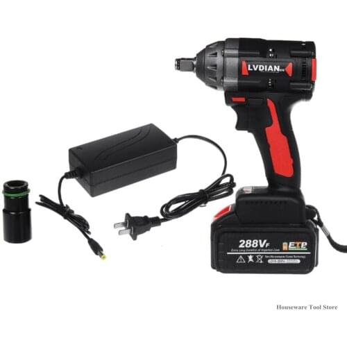 288VF 600N.M Electric Wrench High Torque Brushless Cordless Impact Li Ion Battery Home Car/SUV Wheel Socket Wrench Power Tools