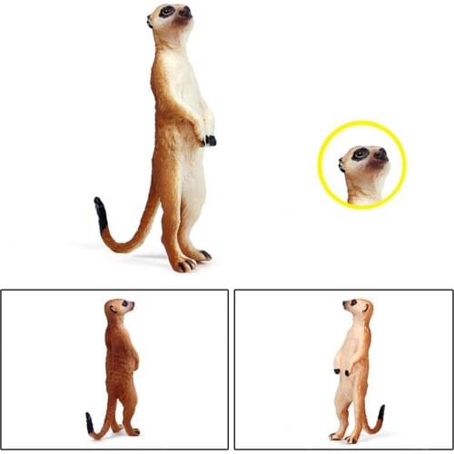 3pcs Simulation Standing Meerkat Wild Animal Action Figure Desktop Ornament Kids Toy