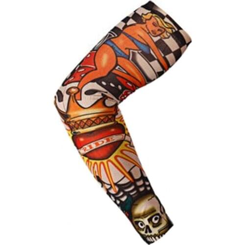 3D Tattoo Arm Sleeve Printed Outdoor Motorcycle Cycling Armwarmer UV Protection Bike Bicycle Ridding Basketball Warmers Cuff