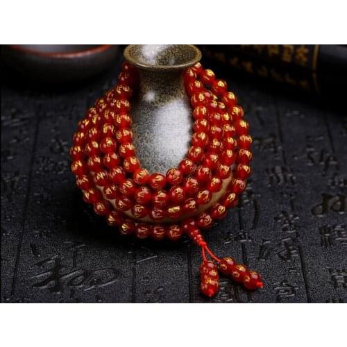 8 mm Jade beads sculpture mantra om mani padme hum charm bracelet