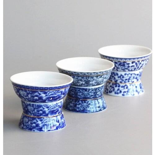 Chinese Tea Set Accessory Tea Filter Jingdezhen Blue and White Porcelain Infuser Ceramic Tea Maker Strainer