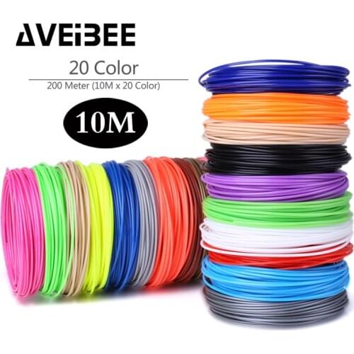 AVEIBEE Plastic for 3d Pen 5/10/20 Colors 10 Meter PLA 1.75mm 3D Printer Filament Printing Materials Extruder Accessories Parts