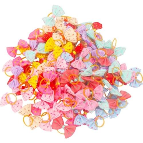 10/20pcs Mixed Color Dogs Hair Bows with Rubber Band Cute Bows Accessories for Dog Hair Grooming acessorios para cachorro